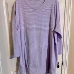 Lands End 3/4sleeve Blue /white stripes VGUC Sz XLT $15